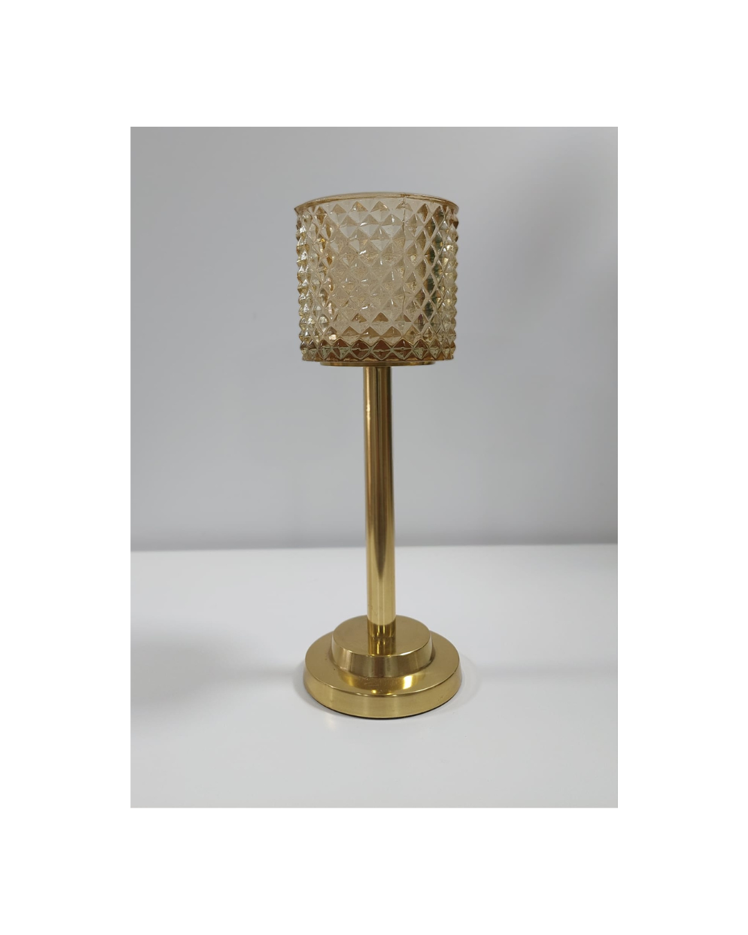 Castical Vidro Metal Dourado Pequeno