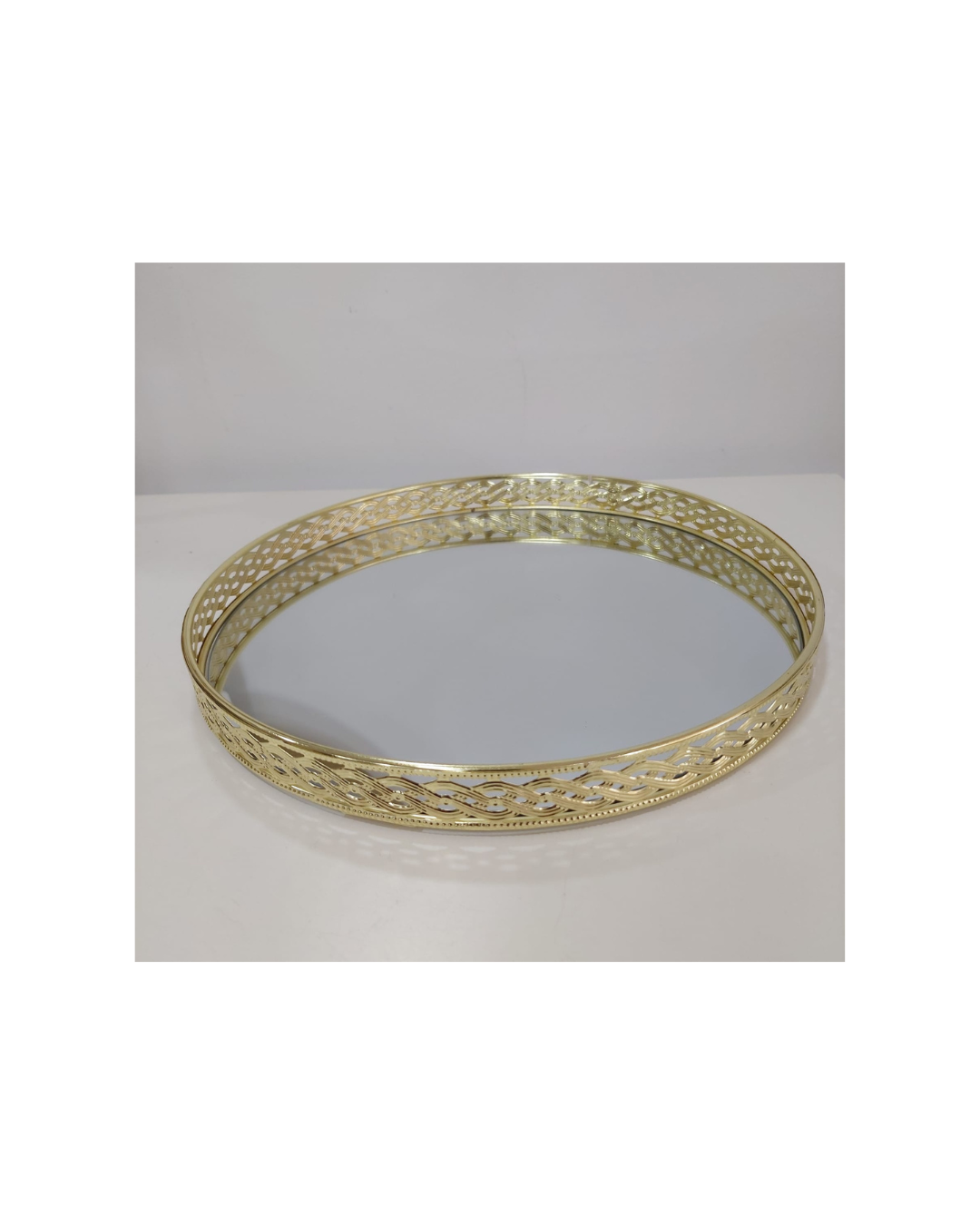 Tabuleiro Redondo Metal/vidro