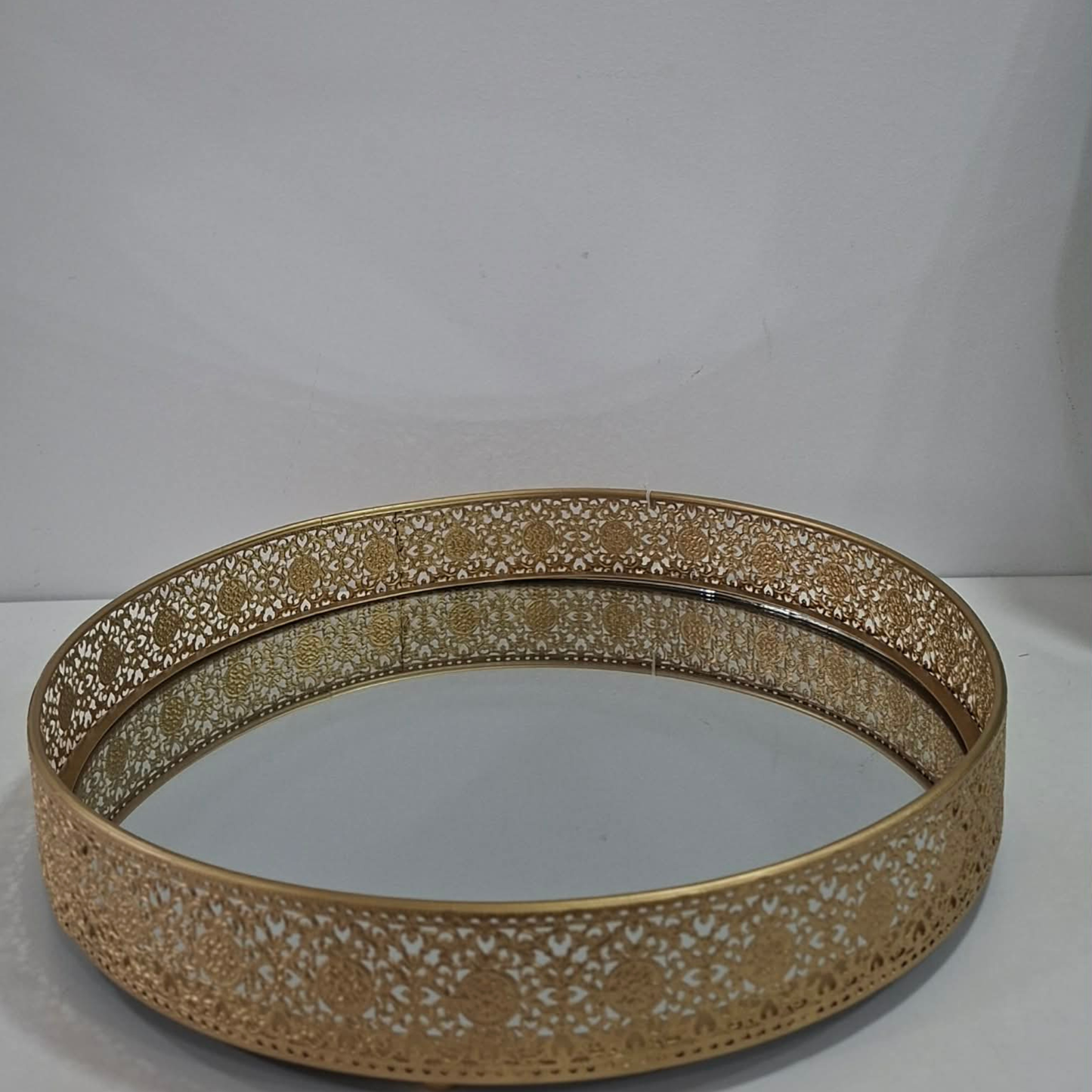 Tabuleiro Metal/Vidro Redondo