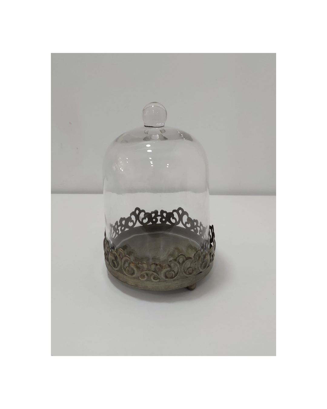 Campânula de Vidro com Base em Metal