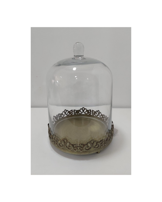 Campânula de Vidro com Base em Metal