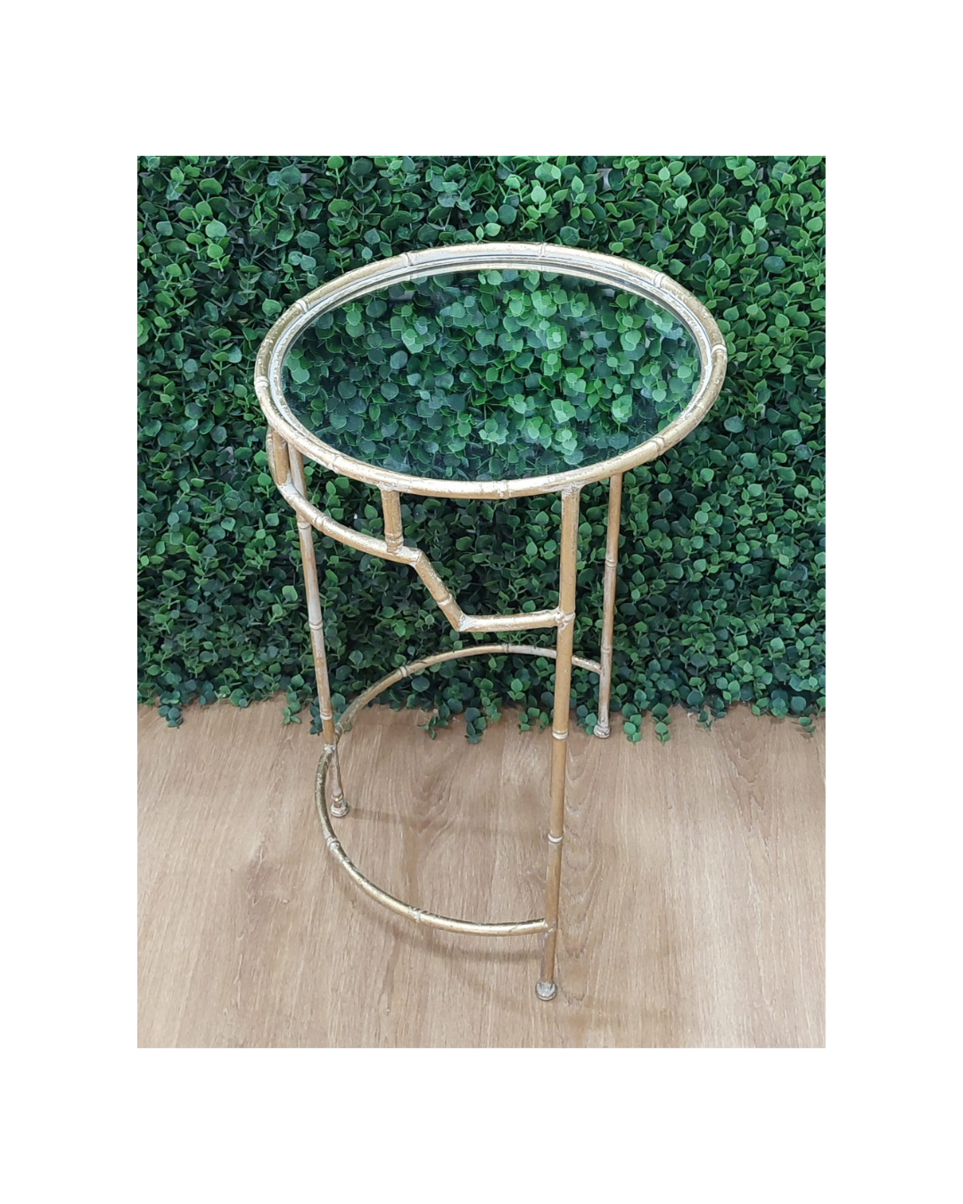 Mesa Metal Redonda Dourada