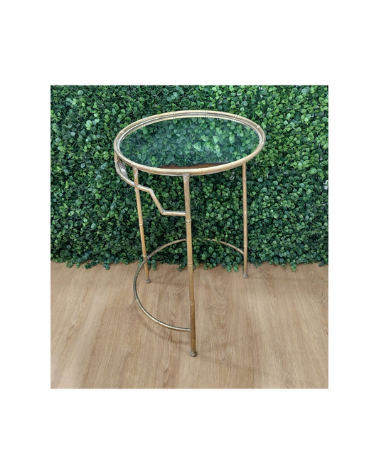 Mesa Metal Redonda Dourada