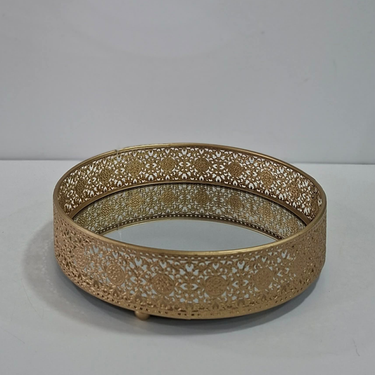 Tabuleiro Metal/Vidro  Redondo
